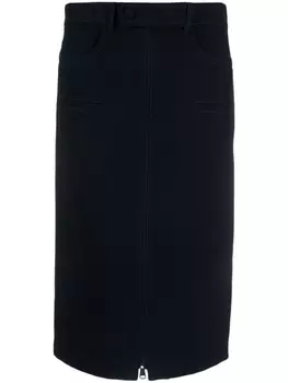 N21 юбка-карандаш длины миди на молнии, синий