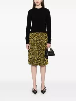 N21 юбка-плиссе с цветочным принтом, желтый