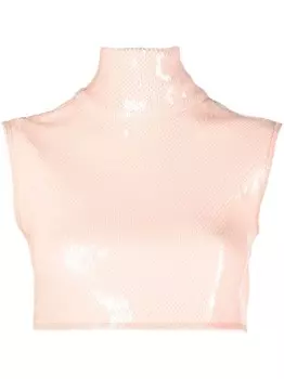 N21 укороченный топ с высоким воротником