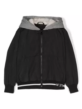 N22 бомбер с капюшоном, черный