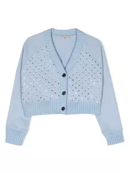 N22 декорированный кардиган, синий