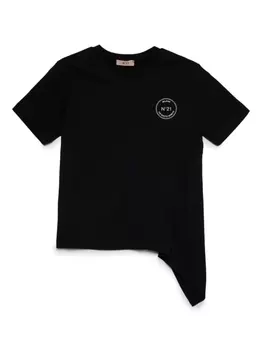 N22 футболка асимметричного кроя с логотипом, черный