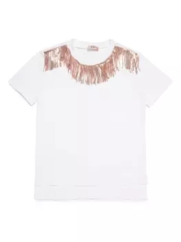 N22 футболка с пайетками, белый
