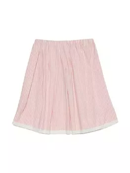 N22 полосатая мини-юбка с вышитым логотипом, нейтральный цвет