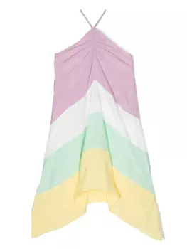 N22 полосатое платье с вышитым логотипом, розовый