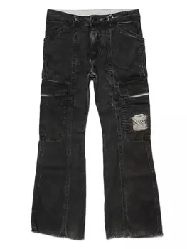 N22 прямые брюки с логотипом, черный