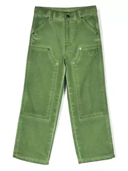 N22 прямые джинсы с вышитым логотипом, зеленый