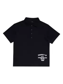N22 рубашка поло с надписью, черный