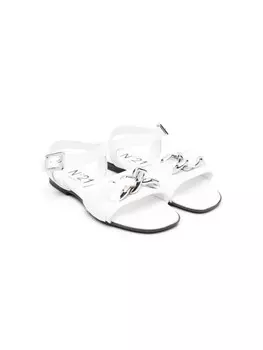 N22 сандалии с цепочкой, белый