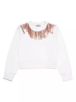 N22 толстовка с пайетками, белый