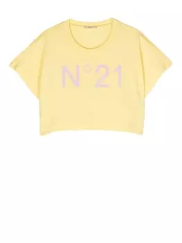 N22 укороченная футболка с логотипом, желтый