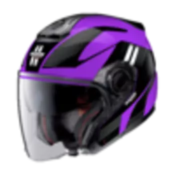 N40-5 06 Реактивный шлем N-Com Crosswalk Nolan, черный/фиолетовый