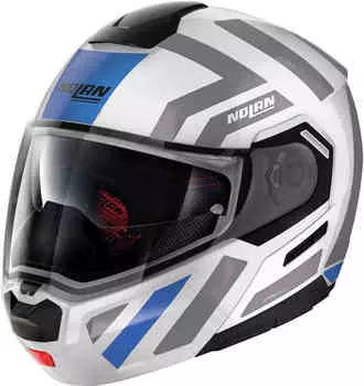 N90-3 Шлем Laneway N-Com Nolan, белый матовый/синий