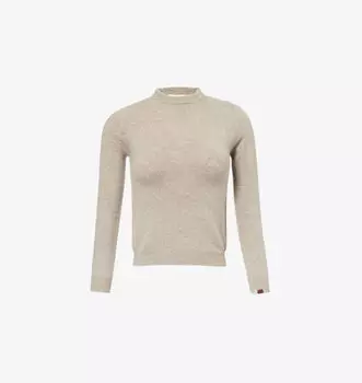 N°98 детский вязаный джемпер с круглым вырезом из кашемира Extreme Cashmere, цвет moss