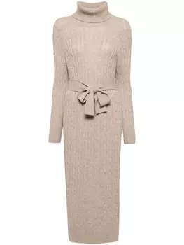 N.Peal длинное кашемировое платье, нейтральный цвет