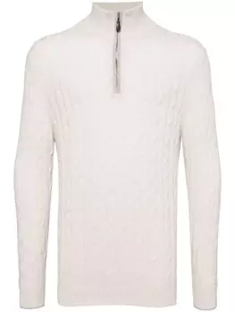 N.Peal джемпер Albemarle Cable Half Zip, нейтральный цвет