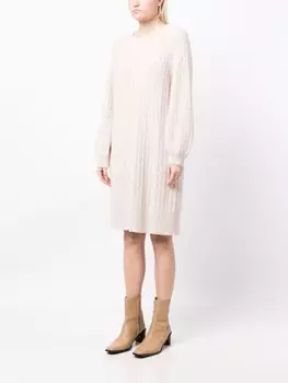 N.Peal джемпер фактурной вязки с круглым вырезом, серый