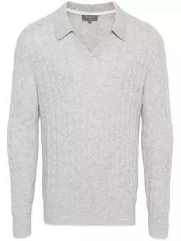 N.Peal джемпер фактурной вязки с воротником поло, серый