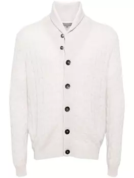 N.Peal кардиган Garrick фактурной вязки, нейтральный цвет