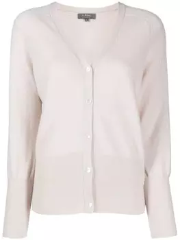 N.Peal кардиган тонкой вязки с V-образным вырезом, белый