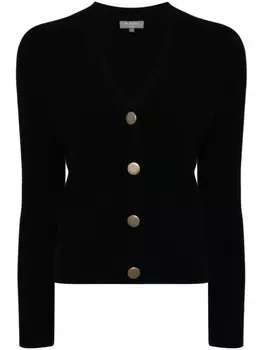 N.Peal кардиган в рубчик с V-образным вырезом, черный