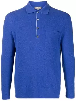 N.Peal кашемировая рубашка поло с длинными рукавами, синий