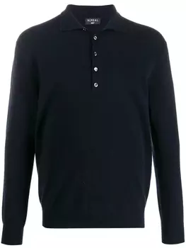 N.Peal кашемировая рубашка-поло, синий