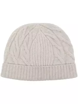 N.Peal кашемировая шапка бини фактурной вязки, серый