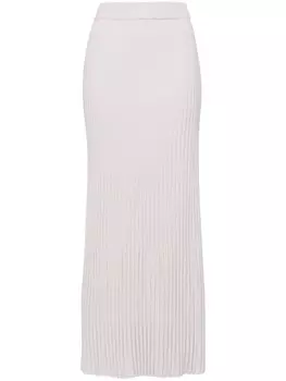 N.Peal кашемировая юбка макси, нейтральный цвет