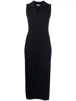 N.Peal кашемировое платье миди в рубчик, синий