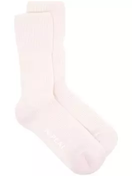 N.Peal кашемировые носки в рубчик, розовый