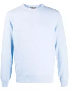 N.Peal кашемировый джемпер с круглым вырезом, синий