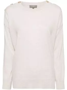 N.Peal кашемировый джемпер с пуговицами на плечах, нейтральный цвет