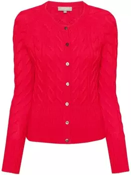 N.Peal кашемировый кардиган Myla фактурной вязки, красный