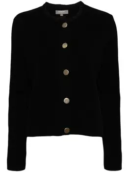 N.Peal кашемировый кардиган с круглым вырезом, черный
