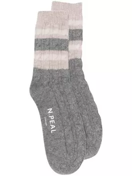 N.Peal носки в полоску, нейтральный цвет
