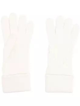 N.Peal перчатки фактурной вязки, нейтральный цвет