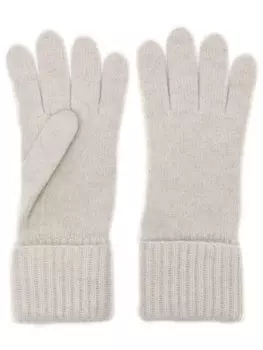 N.Peal перчатки из органического кашемира в рубчик, серый