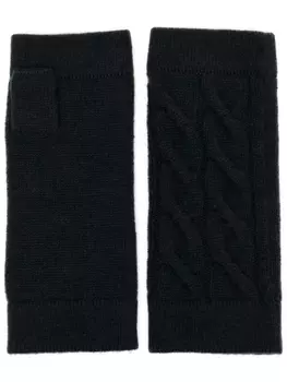 N.Peal перчатки-митенки фактурной вязки, синий