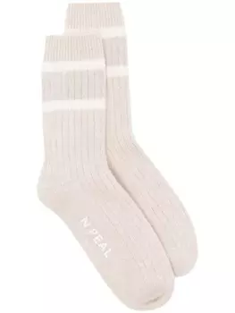 N.Peal полосатые носки в рубчик, нейтральный цвет