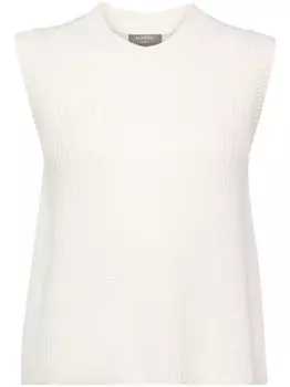 N.Peal ребристый топ с круглым вырезом, белый