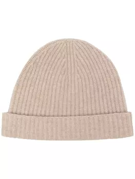 N.Peal шапка бини крупной вязки в рубчик, коричневый