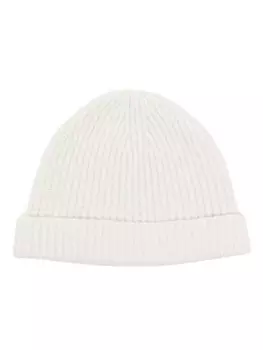 N.Peal шапка бини в рубчик с люрексом, белый