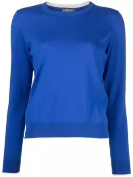 N.Peal свитер из смеси кашемира и хлопка с полосками, синий