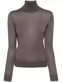 N.Peal топ Margot с высоким воротником, нейтральный цвет