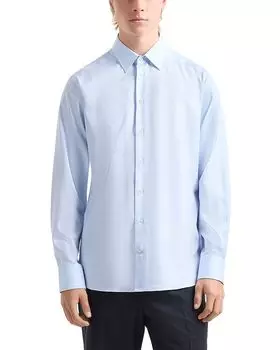 Нью-Йорк Сорочка Regular Fit с микроузором "шеврон" Emporio Armani, синий