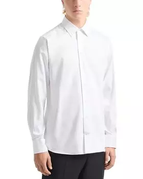 Нью-Йорк Сорочка Regular Fit с микроузором "шеврон" Emporio Armani, белый