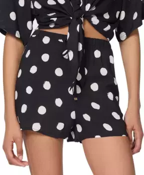 Нью-Йорк Женские Хлопковые Шорты-Чехлы на резинке Kate Spade, черный