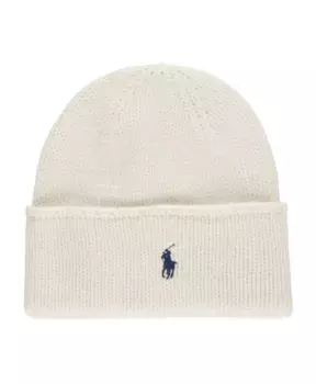На шапке бини имеется культовый логотип в виде пони. Ralph Lauren, бежевый