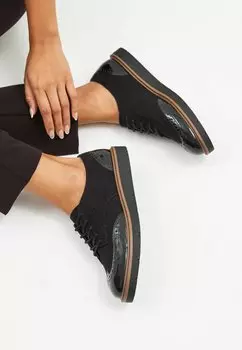 На шнуровке Forever Comfort Brogue Chunky Regular Wide Fit Next, черный